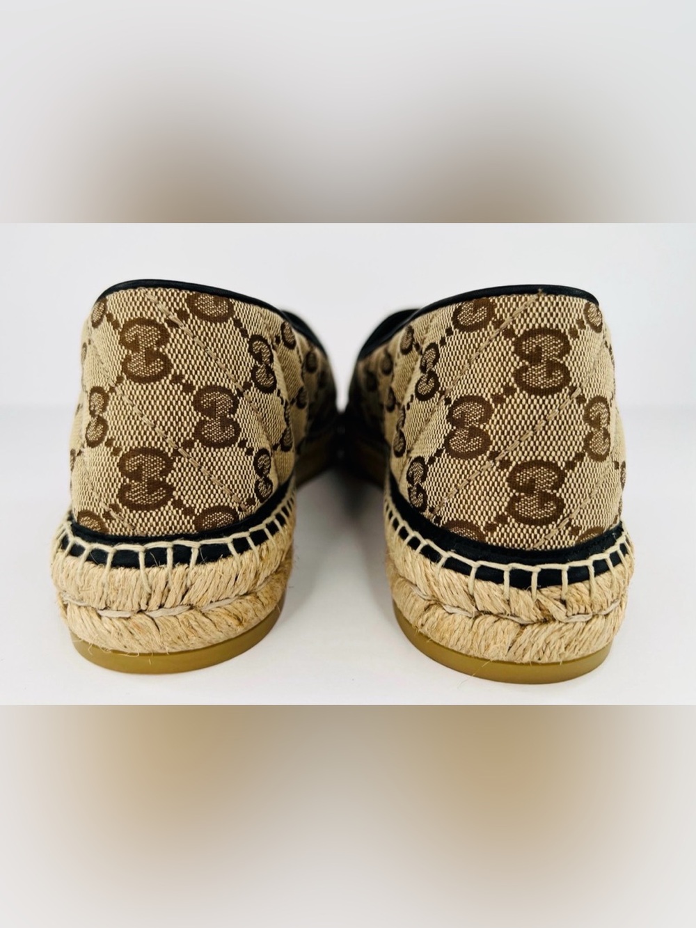 GUCCI Pilar GG Monogram Supreme Canvas Espadrille Logo Flat Loafers EU 40.5 - Picture 5 of 10